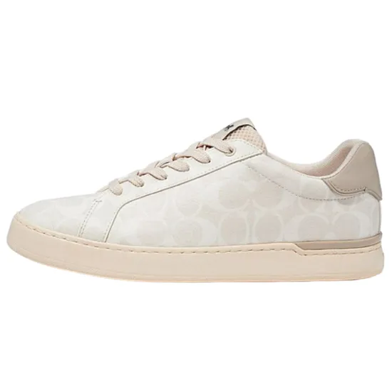 COACH Clip Skateboard Shoes Men Low-Top White Limestone