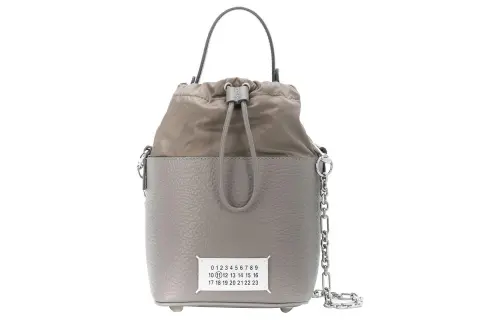 Maison Margiela Calfskin Bucket Bag, Handbag, Shoulder Bag, Crossbody Bag Women's Gray