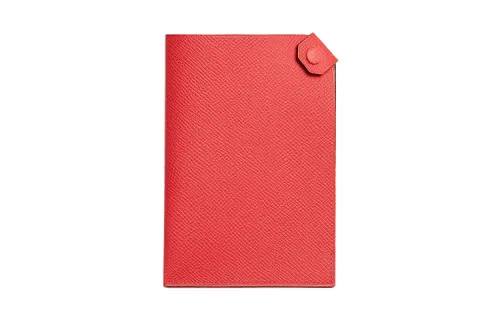 HERMES Tarmac Epsom Calfskin Passport Holder Unisex 0E Rose Texas Pink