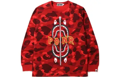 Bape Color Camo Ponr Shark L/S Tee