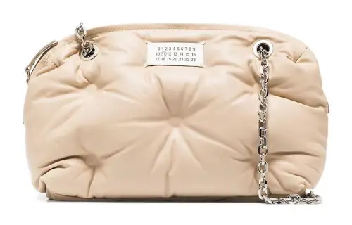 Maison Margiela Leather Bowling Bag, Portable Crossbody Bag, Shoulder Bag Women's Light Umber