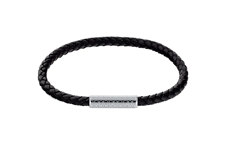 CALVIN KLEIN Titanium Steel Leather Niche, Fashion, Trendy, Commute, Versatile, Wristband Men's