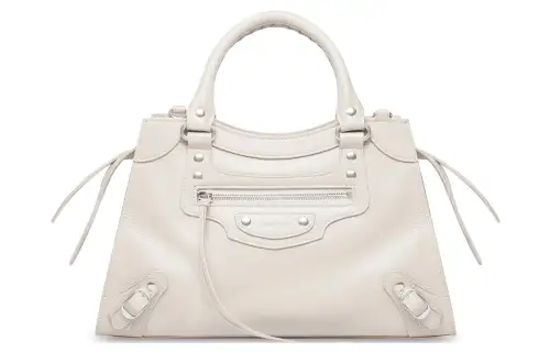 Balenciaga Neo Classic Grained Calfskin Shoulder Bag, Crossbody Bag, Handbag Small Women's Light Beige