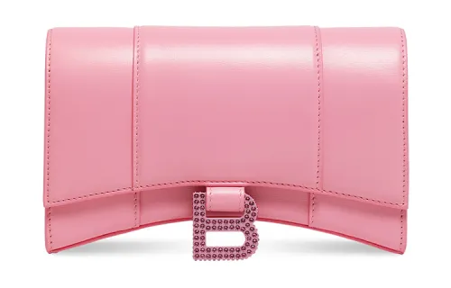 Balenciaga Hourglass Calfskin Shoulder Bag, Crossbody Bag, Wallet Women's Pink