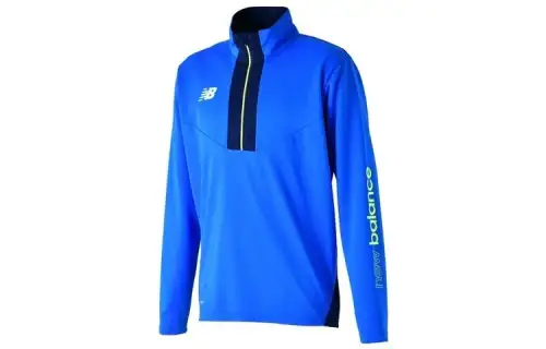 New Balance T Shirts Men's Blue Stand Collar Moderate Straight Fit