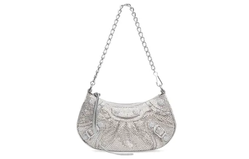 Balenciaga Le Cagole Nappa Lambskin With Suede Calfskin Portable Crossbody Bag, Shoulder Bag Women's Gray