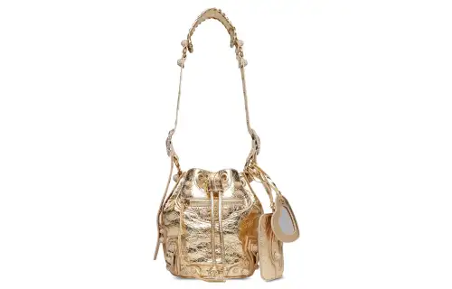 Balenciaga Lambskin Bucket Bag, Crossbody, One Shoulder Handbag Extra Small Women's Gold