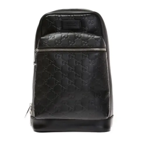 GUCCI Cow Leather Crossbody Bag, Sling Bag, Shoulder Bag Men's Black