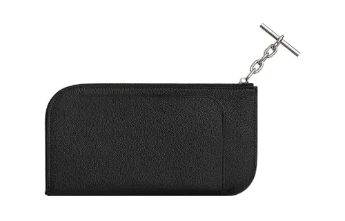 HERMES Strap Allegretto Calfskin Cell Phone Pouch Large Unisex 89 Noir Black