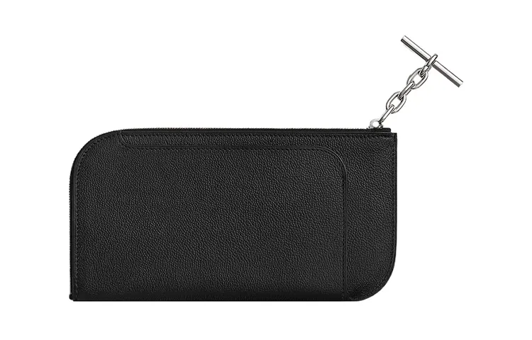HERMES Strap Allegretto Calfskin Cell Phone Pouch Large Unisex 89 Noir Black