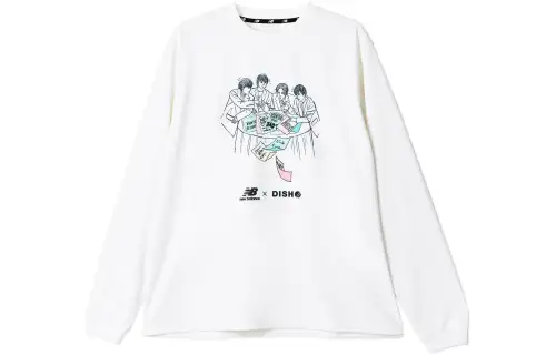 New Balance T Shirts Men's White Crew Neck Moderate Straight Fit