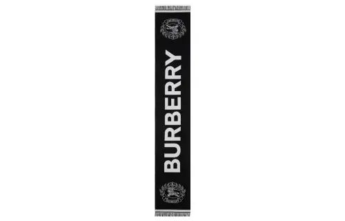 Burberry Wool Silk Knit Scarves Women's Black