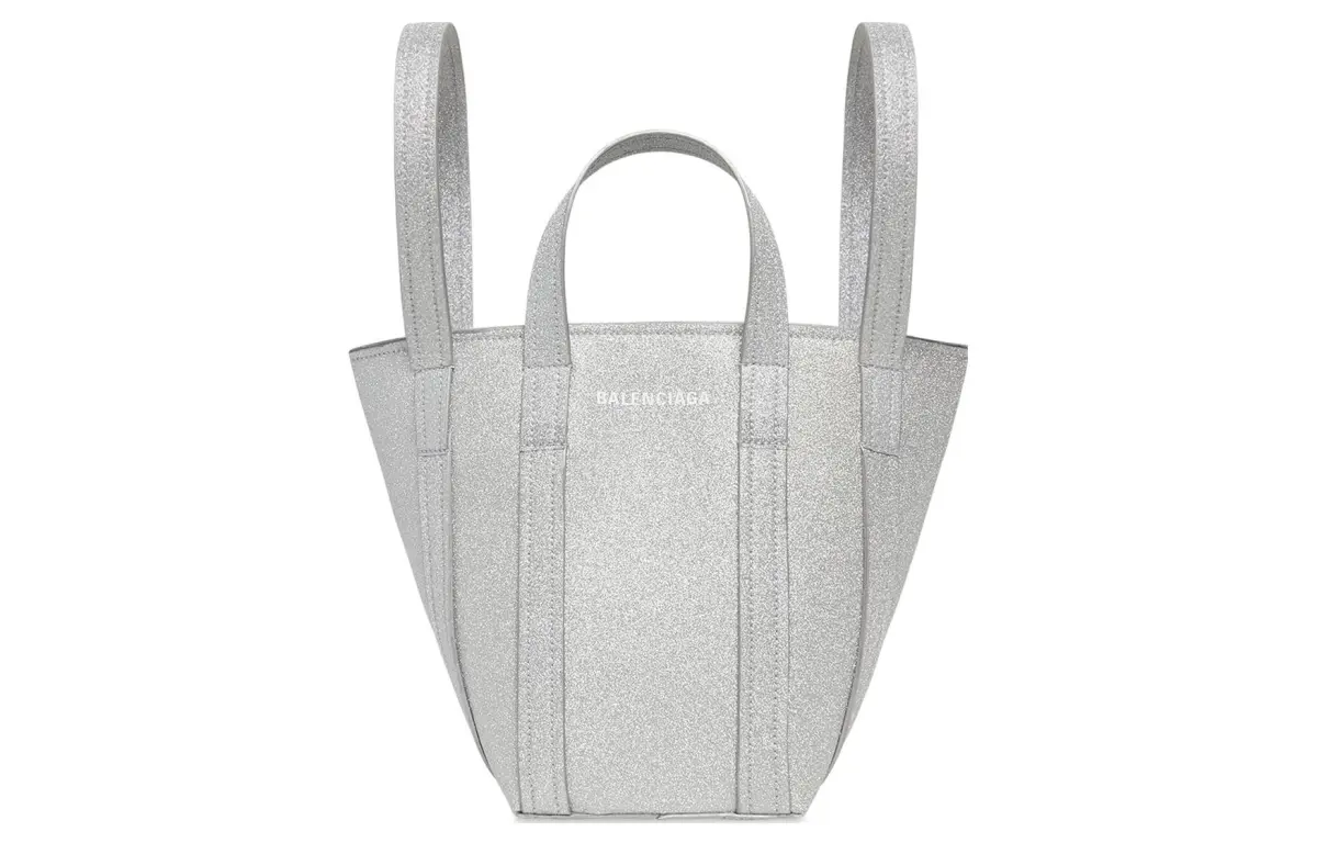 Balenciaga Polyurethane Bonded To Polyester Handbags Mini Women's Silver