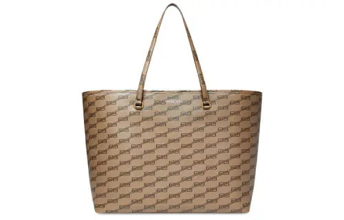 Balenciaga Coated Canvas With Lambskin Tote Bag, Shopping Bag, Handbag Large Men's Beige