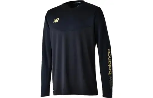 New Balance T Shirts Men's Black Gold Crew Neck Moderate Straight Fit