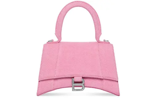 Balenciaga Hourglass Denim Shoulder Bag, Crossbody Bag, Handbag Small Women's Pink