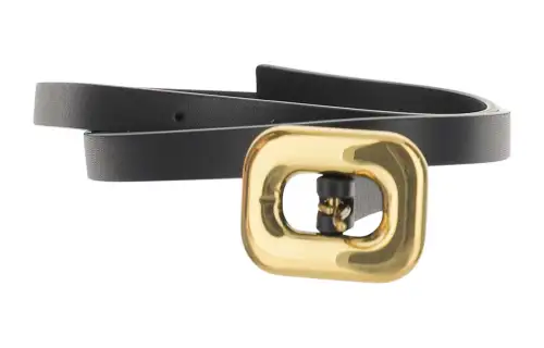 Bottega Veneta Sheepskin Leather Belts Women's Black 1.2cm