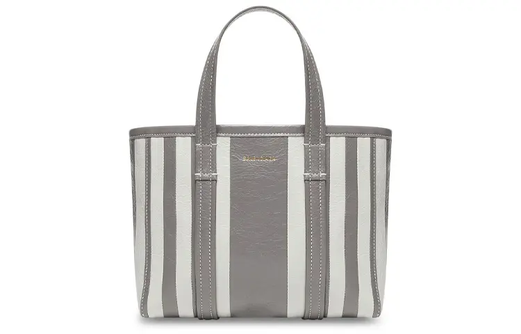 Balenciaga Barbes Lambskin Tote Bag, Shopping Bag, Handbag Small Women's Light Gray