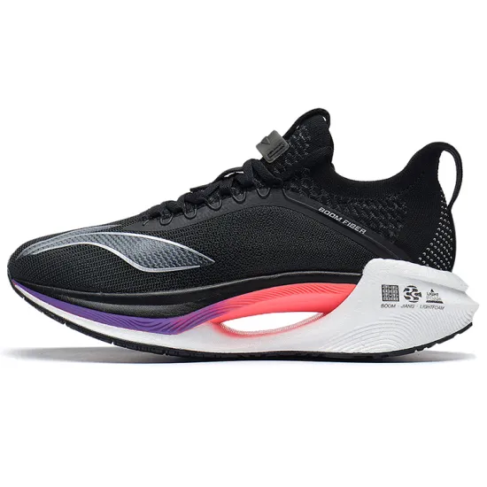 LINING Jueying Essential Running Shoes Men Low-Top Black Silver/Pink Purple