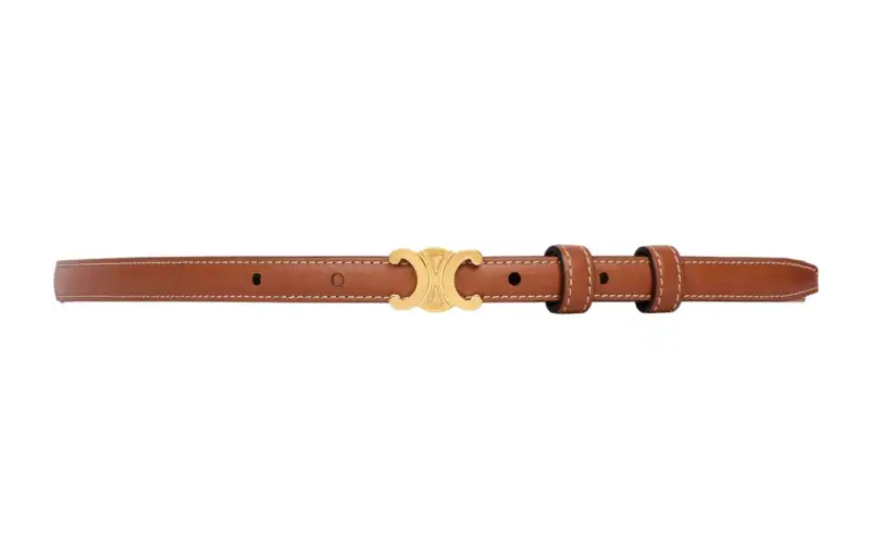 CELINE Teen Triomphe Belt In Natural Calfskin
