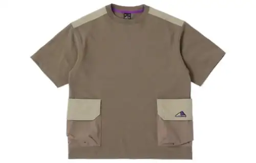 New Balance Go Anywhere T Shirts Men's Green Crew Neck Moderate Straight Fit