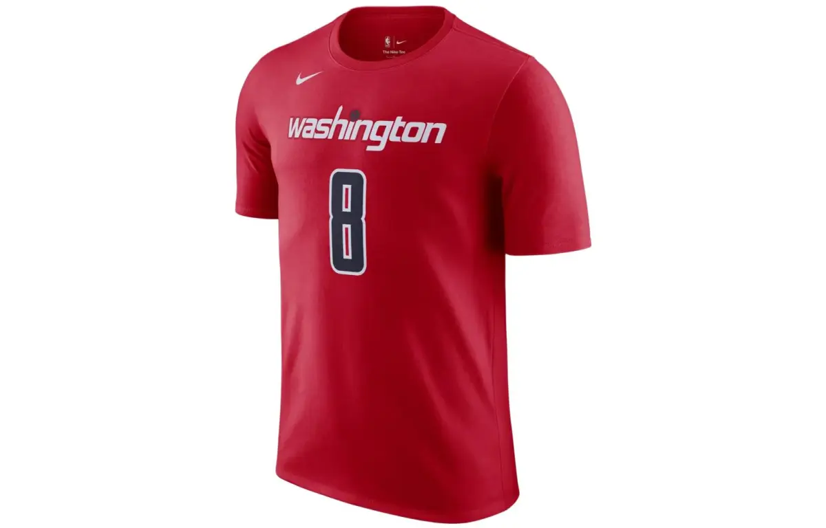 Nike T-Shirts Men's Red Crew Neck Moderate Straight Fit