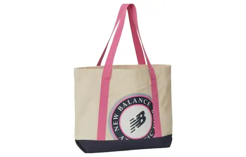 New Balance Textured Cotton Canvas Tote Bag, Shopping Bag, Canvas Bag, One Shoulder Handbag Regular Unisex Pink
