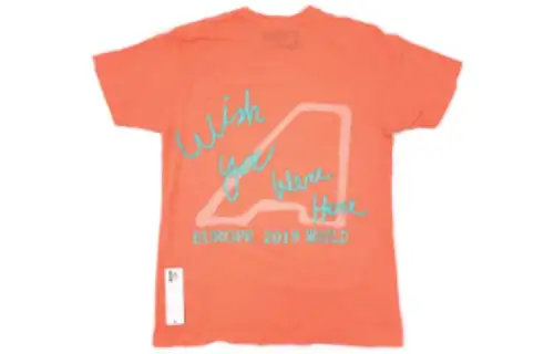Travis Scott T Shirts Unisex Orange Crew Neck Moderate Straight Fit
