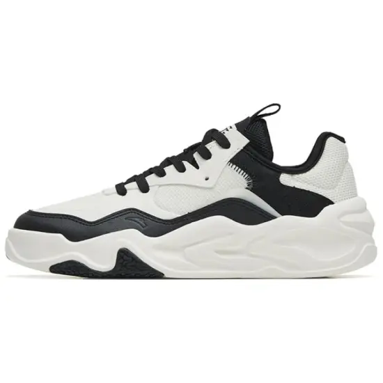 ANTA Life Collection Skateboard Shoes Women's Low-Top White Black