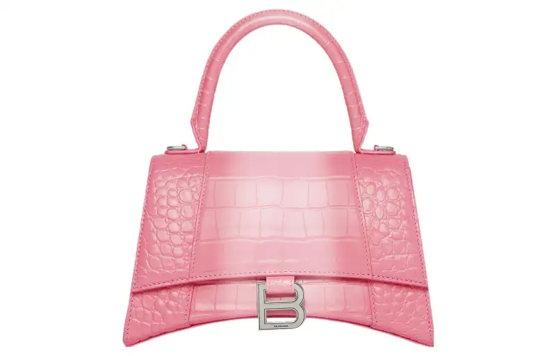 Balenciaga Hourglass Calfskin Hourglass Bag, Shoulder Bag, Crossbody Bag, Handbag Small Women's Pink
