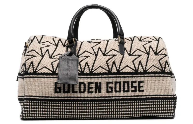 Golden Goose Embroidery Wool With Cow Leather Handbag Women's Brown