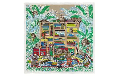 HERMES Cashmere 40cm Shawl Women's Multicolor