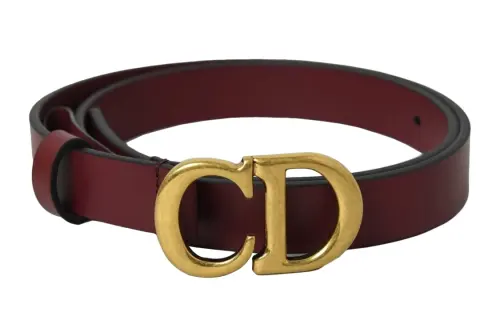 DIOR Leather Belts Women's Burgundy 