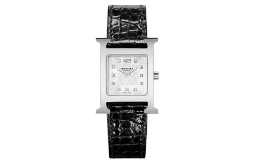 HERMES Heure H Wrist Watches Quartz Movement Genuine Leather Strap Mother of Pearl Color Watch Dial Women's Fashion