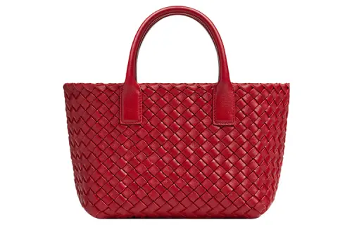 Bottega Veneta Cabat Intreccio Tote Bag Mini Apple Candy