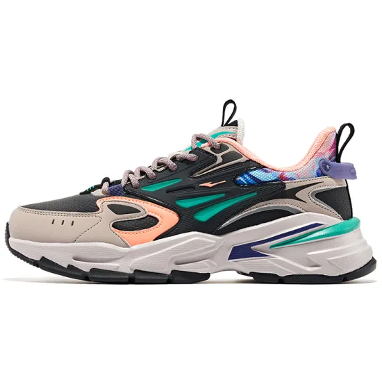 Erke Running Shoes Women's Low-Top Neon Orange Pink