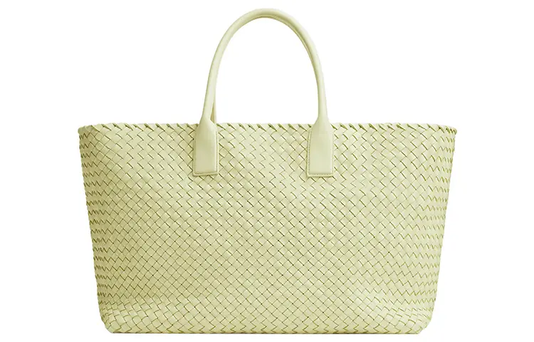 Bottega Veneta Sheepskin Tote Bag, Shopping Bag, Handbag Large Women's Light Yellow