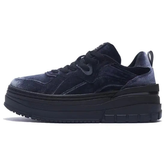 LINING Wave Skateboard Shoes Women's Low-Top Earth Gray/New Standard Black