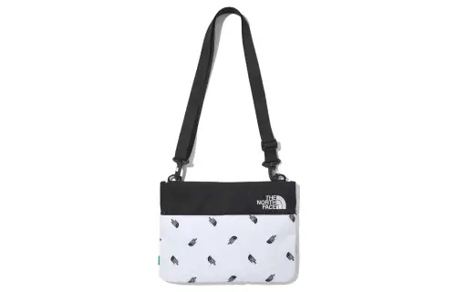 THE NORTH FACE 0.3L Portable Crossbody Bag, Shoulder Bag, Outdoor Bag Polyester Black & White Unisex