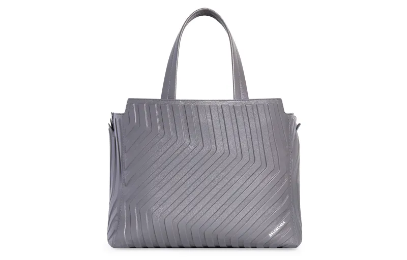 Balenciaga Car Grained Calfskin Tote Bag, Shopping Bag, Portable Crossbody Bag, Shoulder Bag Men's Dark Gray