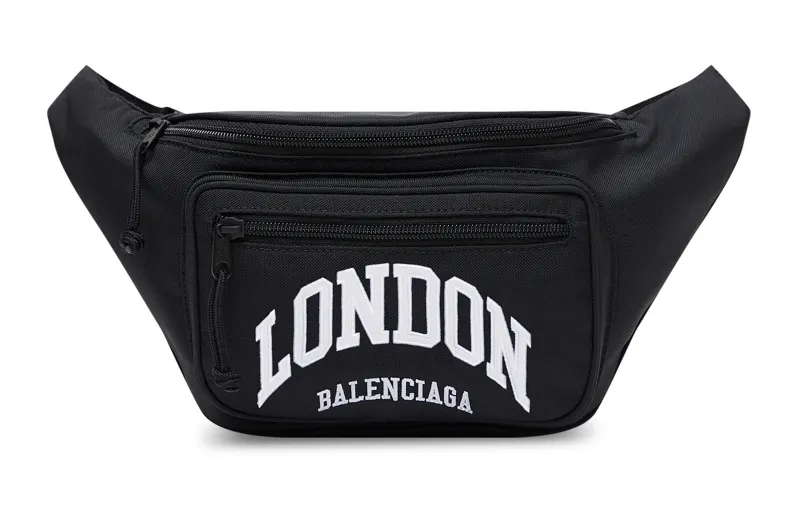 Balenciaga Nylon One Shoulder Crossbody Fanny Pack Men's Black