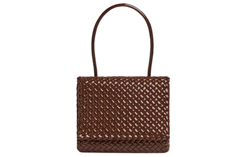 Bottega Veneta Patti Artificial Leather One Shoulder Handbag Women's Dark Chestnut