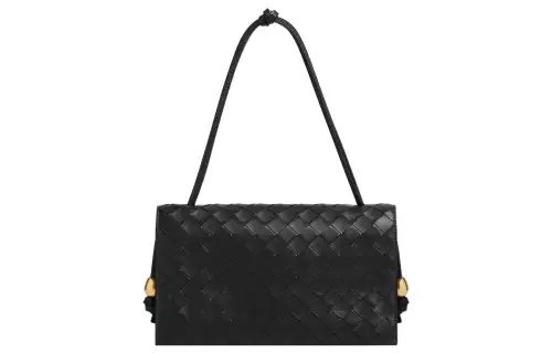 Bottega Veneta Trio Intreccio Pouch On Strap Mini Black