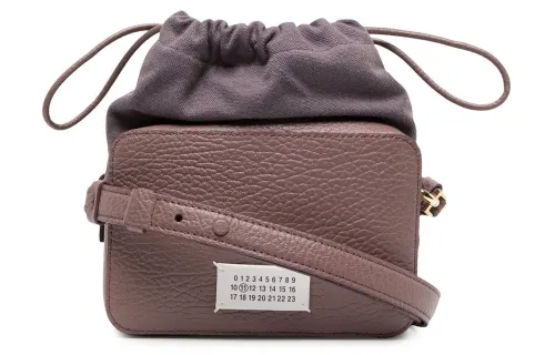 Maison Margiela 5AC Grain Textured Calfskin Crossbody Bag, Shoulder Bag Small Women's Dark Pink