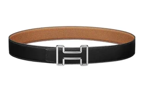 HERMES Togo Cow Leather Belts Men's Width 3.8cm