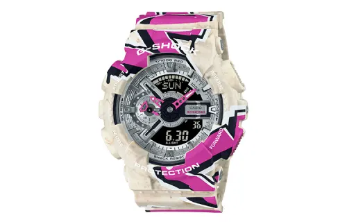 CASIO Men Liquid Crystal/Analog Dual Display Series 51.2mm Silver Watch GA-110SS-1APR