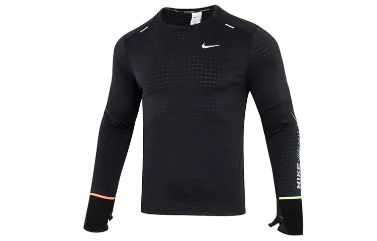 Nike T-Shirts Men's Black Crew Neck Moderate Straight Fit