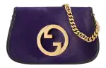 GUCCI Blondie Horse Leather Portable Crossbody Bag, Shoulder Bag Women's Dark Purple