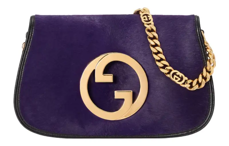 GUCCI Blondie Horse Leather Portable Crossbody Bag, Shoulder Bag Women's Dark Purple