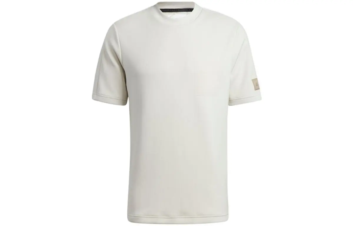 Adidas T-Shirts Men's White Crew Neck Moderate Straight Fit